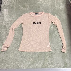 Current Mood Cream Long Sleeve Top